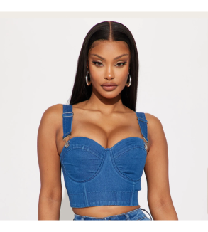 Denim Clear Top
